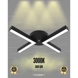 Hegza Lighting Contento (Siyah Kasa, Sarı Işık) Ledli Modern Plafonyer LED Avize Salon Mutfak Oturma Odası Antre Hol Çocuk Odası LED