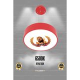 Hegza Lighting Drum 40cm Sarı Kırmızı Aslan Taraftar Ledli Modern Sarkıt Avize ( 6500K Beyaz Işık )