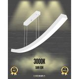 Hegza Lighting Freccia (Beyaz Kasa, Sarı Işık) Ledli Modern Sarkıt Linear LED Avize Salon Mutfak Oturma Odası Yatak Odası Antre Hol LED