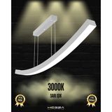 Hegza Lighting Freccia (Gri Kasa, Sarı Işık) Ledli Modern Sarkıt Linear LED Avize Salon Mutfak Oturma Odası Yatak Odası Antre Hol LED
