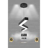 Hegza Lighting Gabbıano (SİYAH KASA, BEYAZ IŞIK) Ledli Modern Led Avize, Salon, Mutfak, Antre, Hol, Masa, Sarkıt