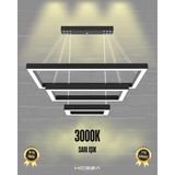 Hegza Lighting Hermano (Siyah Kasa, Sarı Işık) Ledli Modern Sarkıt Linear LED Avize Salon Mutfak Oturma Odası Yatak Odası Antre Hol LED