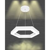Hegza Lighting Hexagon ( Beyaz Kasa, Sarı Işık ) Sarkıt Ledli Modern Led Avize, Salon, Mutfak, Oturma Odası
