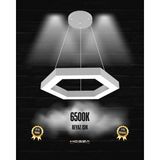 Hegza Lighting Hexagon (Gri Kasa, Beyaz Işık) Ledli Modern Sarkıt LED Avize - 1