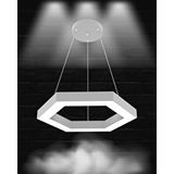Hegza Lighting Hexagon ( Gri Kasa, Beyaz Işık ) Sarkıt Ledli Modern Led Avize, Salon, Mutfak, Oturma Odası