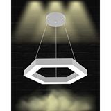 Hegza Lighting Hexagon ( Gri Kasa, Sarı Işık ) Sarkıt Ledli Modern Led Avize, Salon, Mutfak, Oturma Odası