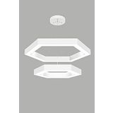 Hegza Lighting HEXAGON PİRAMİT Ayarlanabilir Sarkıt LEDli Modern Beyaz Kasa Led Avize (3000K (Sarı Işık))