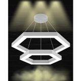 Hegza Lighting HEXAGON PİRAMİT Ayarlanabilir Sarkıt LEDli Modern Gri Kasa Led Avize (3000K (Sarı Işık))