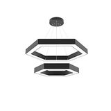 Hegza Lighting HEXAGON PİRAMİT Ayarlanabilir Sarkıt LEDli Modern Siyah Led Avize (3000K (Sarı Işık))
