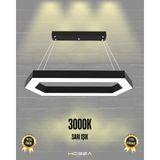 Hegza Lighting Joya (Siyah Kasa, Sarı Işık) Ledli Modern Sarkıt Linear LED Avize Salon Mutfak Oturma Odası Yatak Odası Antre Hol LED
