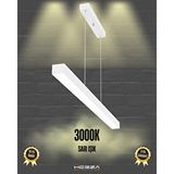 Hegza Lighting Lineer 100cm, Beyaz Kasa, Sarı Işık, Ledli Modern Led Avize, Salon, Mutfak, Oturma Yatak Odası, Sarkıt, Lineer