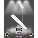 Hegza Lighting Lineer 120cm ( Beyaz Kasa, Beyaz Işık ) Sarkıt Ledli Modern Led Avize, Salon, Mutfak, Oturma Odası