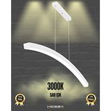 Hegza Lighting Luna ( Beyaz Kasa, Sarı Işık ) Sarkıt Ledli Modern Led Avize, Salon, Mutfak, Oturma Odası
