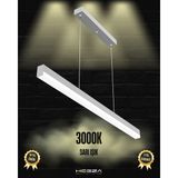 Hegza Lighting Magro 120CM (Gri Kasa, Sarı Işık) Ledli Modern Sarkıt Linear LED Avize Salon Mutfak Oturma Odası Yatak Odası Antre Hol Ofis LED