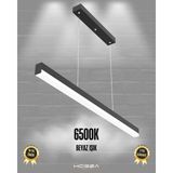 Hegza Lighting Magro 80cm (Siyah Kasa, Beyaz Işık) Ledli Sarkıt Lineer Modern LED Avize, Salon, Mutfak, Masa Üstü Avize