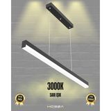 Hegza Lighting Magro 80cm (Siyah Kasa, Sarı Işık) Ledli Sarkıt Lineer Modern LED Avize, Salon, Mutfak, Masa Üstü Avize