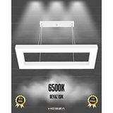 Hegza Lighting Mesita ( Beyaz Kasa, Beyaz Işık ) Sarkıt Ledli Modern Led Avize, Salon, Mutfak, Oturma Odası