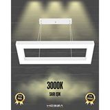Hegza Lighting Mesita ( Beyaz Kasa, Sarı Işık ) Sarkıt Ledli Modern Led Avize, Salon, Mutfak, Oturma Odası