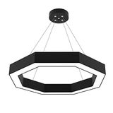 Hegza Lighting OCTAGON Ayarlanabilir Sarkıt LEDli Modern Siyah Led Avize (3000K (Sarı Işık))