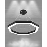 Hegza Lighting OCTAGON Ayarlanabilir Sarkıt LEDli Modern Siyah Led Avize (6500K (Beyaz Işık))