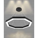 Hegza Lighting Octagon Ayarlanabilir Sarkıt Siyah 4000K Doğal Beyaz Modern Led Avize