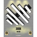 Hegza Lighting Parrilla (Siyah Kasa, Sarı Işık) Ledli Modern Plafonyer LED Avize Salon Mutfak Oturma Odası