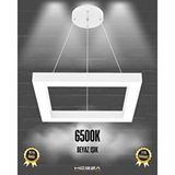 Hegza Lighting Quattro ( Beyaz Kasa, Beyaz Işık ) Sarkıt Ledli Modern Led Avize, Salon, Mutfak, Oturma Odası