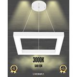 Hegza Lighting Quattro ( Beyaz Kasa, Sarı Işık ) Sarkıt Ledli Modern Led Avize, Salon, Mutfak, Oturma Odası