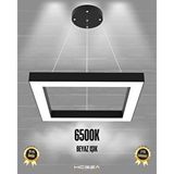 Hegza Lighting Quattro ( Siyah Kasa, Beyaz Işık ) Sarkıt Ledli Modern Led Avize, Salon, Mutfak, Oturma Odası