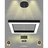 Hegza Lighting Quattro ( Siyah Kasa, Sarı Işık ) Sarkıt Ledli Modern Led Avize, Salon, Mutfak, Oturma Odası