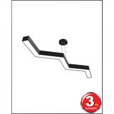 Hegza Lighting Sega - Ledli Modern Sarkıt Linear LED Avize Salon Mutfak Oturma Odası Yatak Odası Antre Hol LED - Siyah - Gün Işığı (4000K)