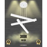 Hegza Lighting Trillizo (Beyaz Kasa, Sarı Işık) Ledli Modern Sarkıt Linear LED Avize Salon Mutfak Oturma Odası Yatak Odası Antre Hol LED