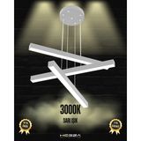 Hegza Lighting Trillizo (Gri Kasa, Sarı Işık) Ledli Modern Sarkıt Linear LED Avize Salon Mutfak Oturma Odası Yatak Odası Antre Hol LED