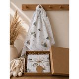 Heianmono Müslin Bebek Battaniyesi %100 Pamuk (80X80 Cm) - Beyaz- Sarı - Yeşil - Gri - 80 x 80