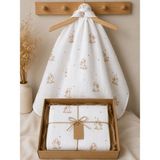 Heianmono Müslin Bebek Battaniyesi %100 Pamuk (80X80 Cm) - Krem - 80 x 80