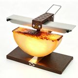 Heıheızı Raclette Peynir Eritme Makinesi - Açı Ayarlanabilir Plakalı 1000W Ticari Elektrikli Yarım Yuvarlak Peynir Isıtıcı Izgara, Paslanmaz Çelik Eritici