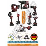 HEİLBER ALMAN 4 AKÜ 2 ŞARJ CİHAZI 36V PROFESYONEL 8 MAKİNE KOMBO SET , KIRMIZI ÇANTA