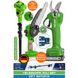HEİLBER ALMAN 6807Y GREEN V598/21V TELESKOPİK AKÜLÜ DAL BUDAMA ZİNCİRLİ TESTERE VE ŞARJLI 30MM DAL BUDAMA MA
