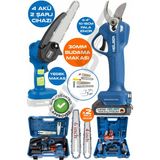 Heilber Alman Blue V598/21V +4 Batarya , 6806M Akülü 10-15 cm Dal Budama Testeresi ve 6253M 30 mm Yedek Bıçak Şarjlı Bağ Makası