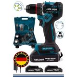Heilber Alman Max V998 15Ahm Blue Bakır Sargılı Çift Batarya Akülü Vidalama Çelik Şanzıman Şarjlı Matkap