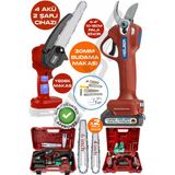 Heilber Alman Red V598/21V +4 Batarya , 6806K Akülü 10-15CM Dal Budama Testeresi ve 6253K 30MM Yedek Bıçak Şarjlı Bağ Makası