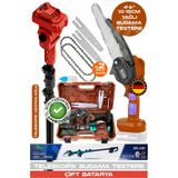 Heilber Alman V598/21V 6806K Red Teleskopik 10-15CM Akülü Budama Şarjlı Zincirli Dal Budama Makinesi