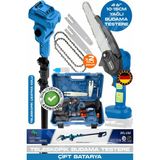 Heilber Alman V598/21V 6806M Blue Teleskopik 10-15CM Akülü Budama Şarjlı Zincirli Dal Budama Makinesi