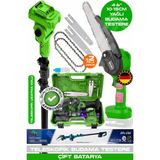 Heilber Alman V598/21V 6806Y Green Teleskopik 10-15CM Akülü Budama Şarjlı Zincirli Dal Budama Makinesi