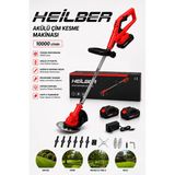 Heilber Ba011529 Akülü Çim Biçme Makinesi 21V 10000 Devir 2 Bataryalı 1 Şarjlı Ot Çim Kesme Makinesi Tester