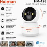 Heiman HM-428 Akıllı Wifi Kamera 3mp Ptz Hareketli Bebek Bakıcı Kamerası Iç Mekan -App Kontrol Ip Güvenlik Kamerası - Beyaz