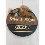 Hein Kişiye Özel Hoşgeldiniz Yazılı Aynalı Pleksi Dekoratif Dış Kapı Süsü MDF Ahşap Malzemeden
