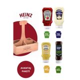 Heinz Ahşap Sosluk Hediye Paketi (KETÇAP 375 G, MAYONEZ 330G, HARDAL 445 G, HP BARBEKÜ SOS 465 G)