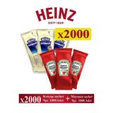 Heinz Ketçap Sachet 9 gr x 1000 Adet + Mayonez Sachet 9 gr x 1000 Adet Combo Set
