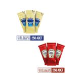 Heinz Mayonez ve Ketçap Sachet Seti, 250'li Paket Kombinasyon